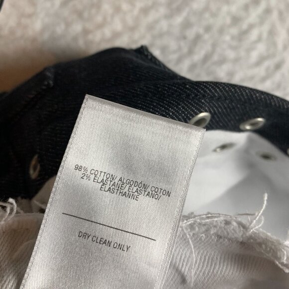 Hudson Holly Straight Jeans‎ Womens 32 White Black Denim Grommet Frayed Hem 9766 - Picture 11 of 15